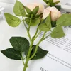 3 Heads Artificial Rose Flowers Retro Style Single Stem Realistic Fake Roses DIY Flowers for Home Office Party Decoration