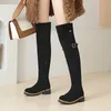 CoolCept New Women Over Knee Boots Plush Fur Zipper Women Long Boots Fashion Warm Winter Shoes Woman Footwear Size 35-431