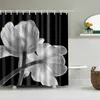 Banheiro fornece cortinas de chuveiro conjunto de flores impresso tela impermeável tecido de pano de pano tela de cortina com ganchos y200108