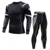 Tracksuit homens de compressão suor de secagem rápida de fitness homens desgaste térmico bodybuilding shapers lj201126