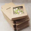 Multi Color Papel Papel PackageDisplay Box com Clear Janela de PVC Casamento Caixas De Doces Kraft Papel Papel Caixas de Embalagem