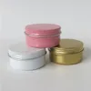 100 x 50G Pot de crème pour le visage en métal vide petit étui à bonbons en aluminium Pot Conteneurs blanc bougie en aluminium emballage 50g Tin