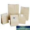 50pcs 15 * 10 * 30cm Food tirar Branco Castanho Kraft pacote papel Sundries presentes Crafts embalagem bolsa de armazenamento sacos de papel