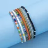 S2842 Fashion Jewelry Colorful Beaded Anklet Set for Woman Beach Elastic Beads Anklet 7pcs/set