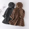 Ubrania dla dzieci Zestaw wiosenny jesień mody zimowe wełniane płaszcze i spódnice butikowe odzież dla dzieci