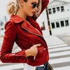 Womens Faux Suede Short Velvet Jacket Moto Biker Zip Up Slim Jackets Motorcycle Polyurethane Leather Lapel Coats Winter Outwear T200111