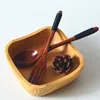 Drewniane łyżki widelce Mała zupa Scoop Długi uchwyt 22.5 CM Gotowanie Drewno Ramen Rice Ladle Catering Pleware Chopsticks Narzędzia kuchenne