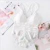 Gym breathable Clothing Women Lace Bra Sets Seamless Underwear Backless Vest Sexy Panties Padded Ultrathin Bralette Female Lingeri4263764