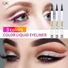 QIC color de ojos líquido lápiz de ojos a prueba de agua Negro Marrón Rosa 3 del color del maquillaje de larga duración de secado rápido Eyeliner Pen