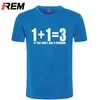 REM T Shirt Mens Casual Short Sleeve Printed Mathematical Formula T-shirt Male Fashion Tops Tees Sporting Suit Hip Hop Style G1222