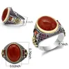 Hommes Bague 925 Argent Russe Ovale Rouge Agate Pierre Hommes Bague Solide 925 Bijoux Sterling Bague De Fiançailles De Mariage Pour Hommes Taille 8-13 J0112