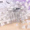 Crystal Crown Brideir dama de dama de honra Cabeça de pérolas Combs For Women Hair Pin Rhinestone Clips Party Wedding Hair Acessórios