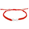 10 teile/los 8 Unendlichkeitssymbol Geflecht Armbänder Geflochtenes Seil Glück Schmuck Rotes Armband Für Frauen Männer kind schmuck