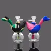 Pipe en forme de cygne Silicone de qualité alimentaire Dab Rig Portable Oil Rigs Blunt Bubbler Water Bongs Voyage