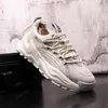 Höst Italien Mode Designer Bröllop Skor Luxury Classic Andningsbar Lace Up Round Toe Flat Heel Men Casual Sneakers Storlek 38-43