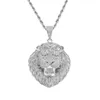 Bling mrożony naszyjnik mikro preporał sześcien cyrkon Lion Headant for Men Prezenty Prezenty Luksusowa biżuteria hip -hopowa T2008217474410