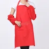 Pocket Craft Cooking Baking Aprons Household Adult Art Painting Solid Colors Apron Kitchen Dining Bib Customizable BH2950 TQQ