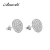 Ainuoshi 925 Sterling Silver Earring Women Wedding Halo Silver Stud Earring Lover Jewel Gift Pendientes Plata de Ley 925 Mujer Y200107
