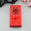 100 pcs chinês estilo asiático vermelho felicidade casamento casamento caixa caixa festa presente bowknot oco out caixa de doces