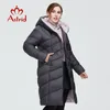 Astrid Wintermantel für Damen, lang, warm, Parka, modische Jacke mit Kaninchenfell, Kapuze, große Größen, Damenbekleidung 6710 201027