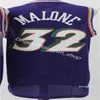 sh Charles 34 Barkley Jersey Hommes Basketball Maillots Rétro Karl 32 Malone John 12 Stockton Blanc Noir Violet Top Qualité Qui maillots