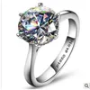 Luxe 4 Gesimuleerde stenen ringen voor vrouwen Sterling zilveren verlovingsringen sona stenen trouwring 2011024130724