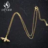 Oly2u Fashion New High Quality Cute Bee Necklace Gold Color HoneyBee Pendant Necklace For Women Valentine's Day gifts2138