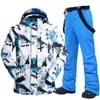 Vestes de Ski combinaison de Ski hommes hiver chaud coupe-vent imperméable Sports de plein air neige et pantalon équipement veste de Snowboard