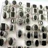 Hela 50st Design Mix Emamel Silver Rings for Men Vintage Man Ring Retro Punk Alloy Jewelry Party Favor245b