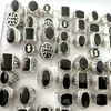 Cały 50pcs Mieszanka Emalia Srebrne pierścienie dla mężczyzn Vintage Man Pierścień Retro Punk Alloy Biżuteria Party Favor6132240