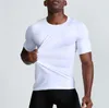 New Men's Gym sports à séchage rapide course respirant à manches courtes O-cou T-shirt entraînement en plein air stretch t-shirts fitness tees S-XXL Noir