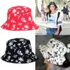 Newest New Arrival Women's Coconut Tree Print Bucket Hat Cap Summer Travel Sun Screen Hats G220311