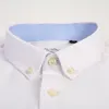 Men s Plus Size Casual Solid Oxford Dress Shirt Single Patch Pocket Long Sleeve Regular fit Button down Thick Shirts LJ200925