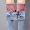 Jeans caldi invernali Donna 2019 Pantaloni da donna in velluto casual a vita alta Pantaloni da donna in denim Pantalon per pantaloni da donna Taglie forti