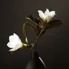 High Grade Decorative Artificial Flowers 1 Piece Super Beautiful Fake Magnolia HomeCoffee Shop Decor Display Silk Y200104