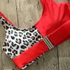 Sexy Red Leopard Bikini Set Neue Hohe Taille Bademode Frauen Badeanzug Biquini Mujer Push Up Badeanzüge Strand Tragen Schwimmen t200114