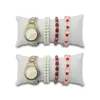 Retail 2Pcs Jewelry Bracelet Bangle Pillow Display Holder Watch Holder Velvet Pillows Bracelet Pu Pillow Cushions Large Size 5 Colors Z9Gxv