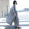 XITAO Striped Plus Size Long Trench Linen Cardigans Irregular Elegant Pocket 2019 Autumn Casual Goddess Fan Coat GCC1097 T200810