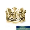 Black Royal King Crown Knight Fleur de lis Cross Vintage Ringe für Männer Schmuck