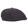 Bérets SLECKTON Fedora casquette à visière mode béret plat Sboy rétro octogonal chapeau noir décontracté hommes chapeaux visière boulanger garçon