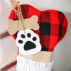 Neujahr Weihnachtsstrümpfe Buffalo Plaid Große Knochenform Haustiere Strumpf Für Hunde Weihnachtsdekorationen Geschenktüte JK2011XB