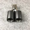 One Piece Carbon Fiber Avgasrör 10 Färger Munstycken Ljuddämpare Tips Bil Universal Tillbehör Rostfritt Stål Double Outlet Tailpipe