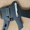 6-string gun electric guitar, AK gun matte black, mahogany fingerboard, chrome plated Bridge