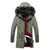 Heren Down Parka Winterjack Mannen Lange Overjas Bontkraag Gevoerde Warme Jas Outdoor Afneembare Hood Mode Kleding1