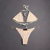 Bikini a catena con lettere di marca Set di costumi da bagno da donna con ricamo di lusso Personalità creativa Designer femminile Set da due pezzi