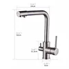 Fapully Faucet For Kitche Sink 3 Way Drinking Water Nickel Brushed Swivel Kitchen Tap Filter Mixer Water Kitchen Faucets 176-33 T200805