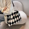 Evening Bags Large Capacity Plush Shoulder For Women 2021 Style Casual Furry Fashion Handbags Lozenge Tote High Quality