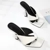 2021 New Arrival Darmowa Wysyłka Moda Biała Kobiety Buty Wysokie Obcasy Litery Wstążka Palec Palec Pompy Sukienka Sandals Slajdy 35-42