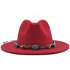 Fedora Hat Women Man Westers Cowboy Jazz Caps Solid Wide Brim Band Bett Stone高級ハンドメイド冬ホワイト黒人女性男性帽子