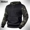 Army Green Men Camouflage Hoodies Autumn Winter Hooded Sweatshirts Male Camo Hoody Hip Hop Streetwear Top 4XL